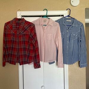 All three Y2K button down shirts, size medium
Old Navy, Maurice’s, Forever 21
